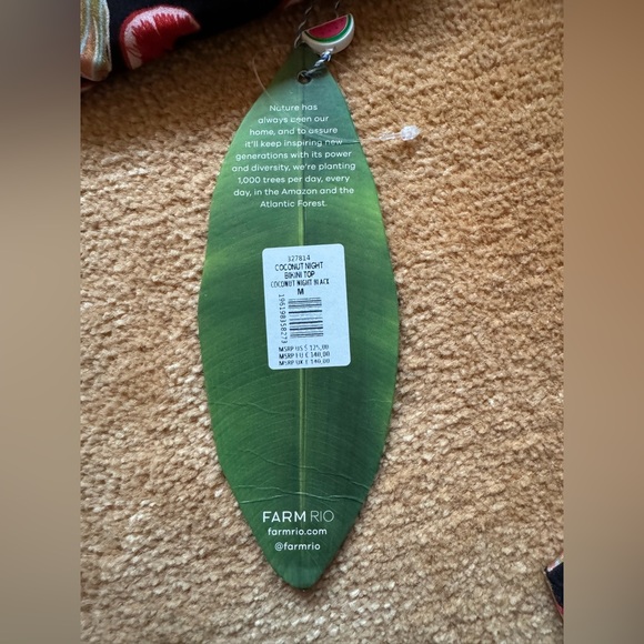 🌴NWT FARM Rio Coconut Night Bikini Top - Picture 5 of 10